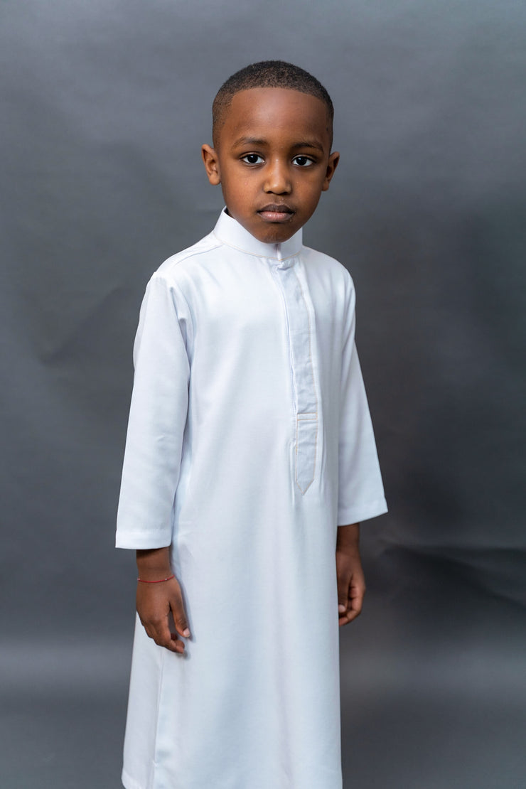 Qamis Creamy Blanc Enfant